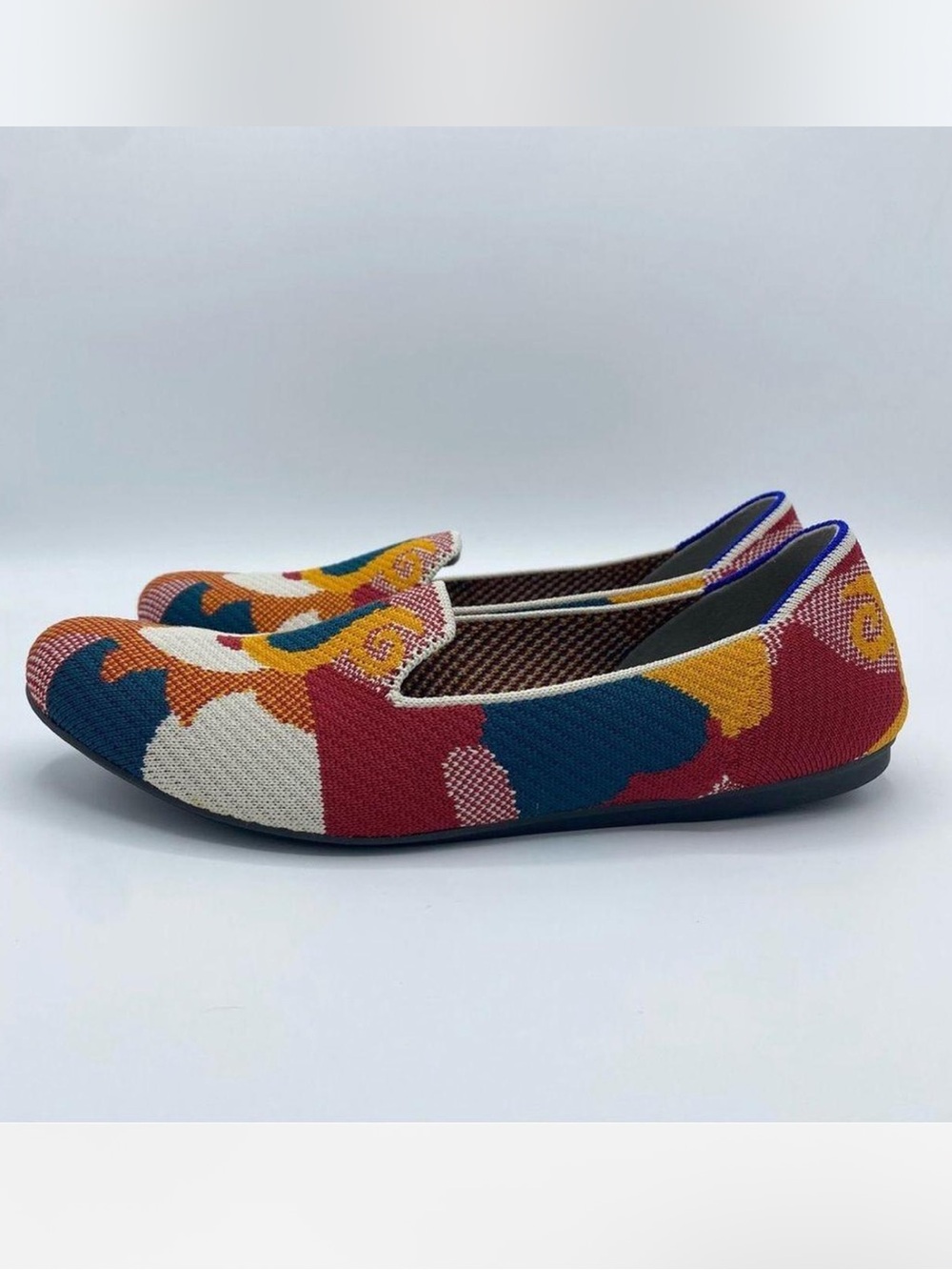 Rothy's Multicolor Knit Slip-On Flats in Red, Mustard & Teal - Picture 3 of 9